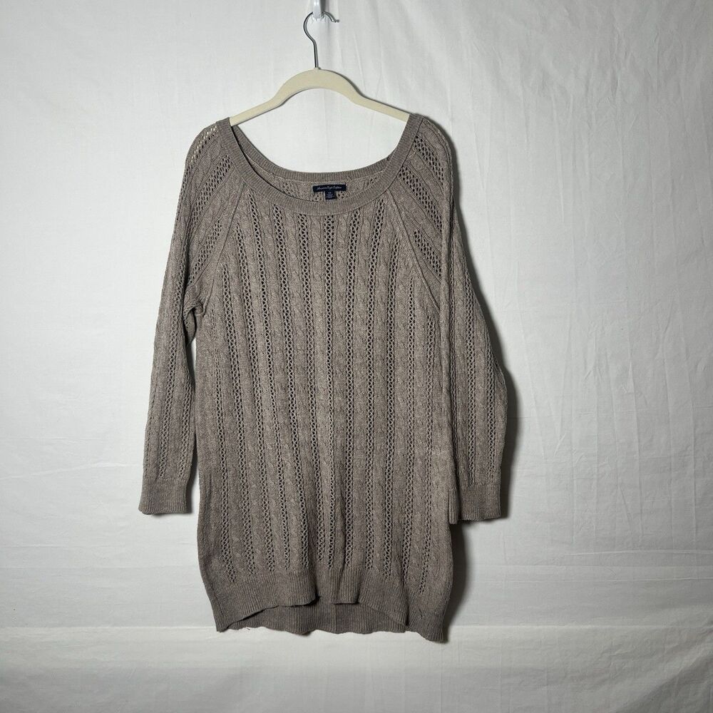 American Eagle Outfitters Women's Soft Pullover Long Cable Knit Sweater Sz S